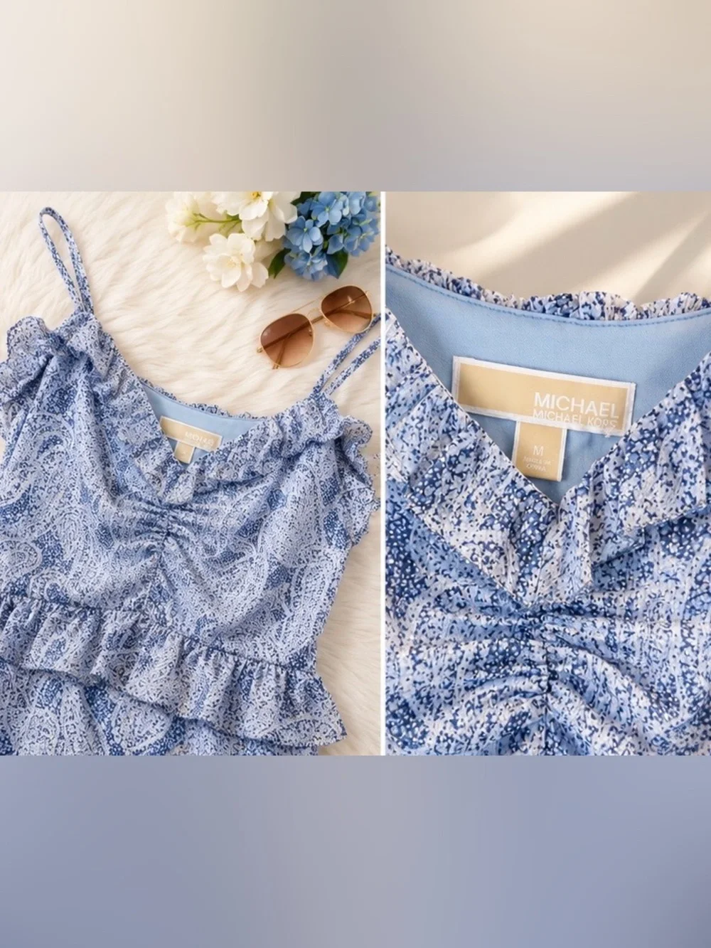 Michael Kors Tiered Ruffle Dress – Women’s Size M 💙
